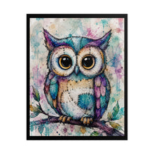 Load image into Gallery viewer, Cute Nursery Owl Poster - Whimsical Watercolor Bird Canvas Wall Decor
