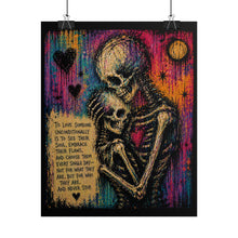 Load image into Gallery viewer, To Love Someone Unconditionally Rolled Poster — Dark Gothic Wolf Love Art
