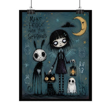 Load image into Gallery viewer, Rolled Poster — Gothic Cute 'Make Peace With Your Shadows' Art Print
