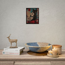 Load image into Gallery viewer, Rolled Poster — Cute Gothic Cat Hugging Ghost Print ("The Ones Who Stay")
