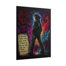 Load image into Gallery viewer, Rolled Poster — Moody Street Art Print with 'I Survived Things That Were Meant to Break Me' Quote
