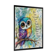 Load image into Gallery viewer, Inspirational Owl Poster – "You Are Stronger Than You Think" Rolled Art Print
