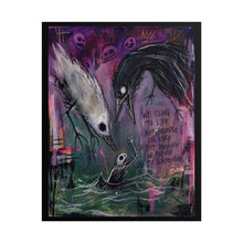 Load image into Gallery viewer, Rolled Poster — Dark Gothic Crow Art Print with Quote: “We Cling to Life…”
