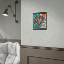 Load image into Gallery viewer, Abstract Heart Poster – "Love Is The Only War" Colorful Rolled Art Print
