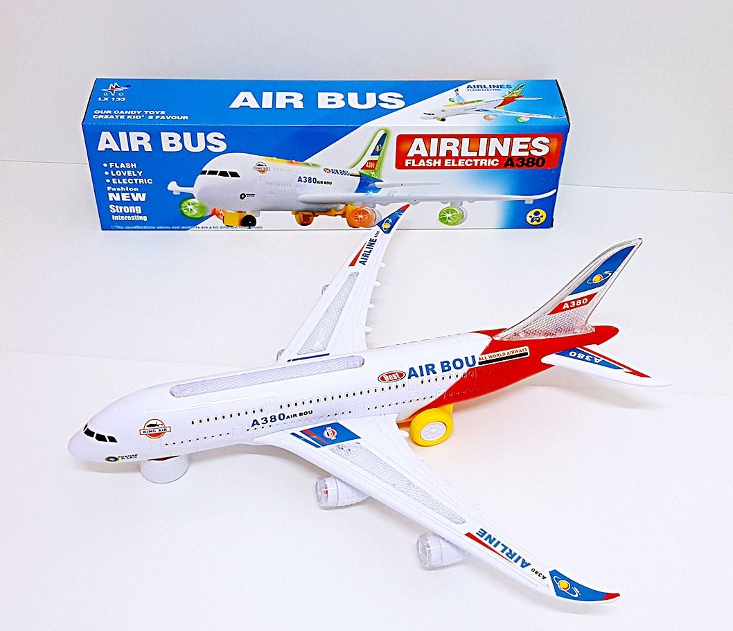 Airbus Plane With Flashing Lights And Sounds (Red)  (available for purchase in increments of 1)