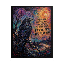 Load image into Gallery viewer, "Believe Them The First Time" Wall Art | Gothic Raven Landscape Print
