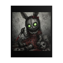 Load image into Gallery viewer, Horror Bunny Poster - Creepy Doll Art Print with Glowing Eyes
