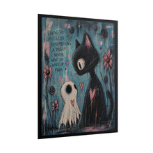 Load image into Gallery viewer, Rolled Poster — Cute Goth Cat &amp; Ghost Art Print ("Loving You Feels Like Remembering a Dream")
