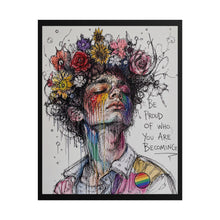 Load image into Gallery viewer, "Be Proud Of Who You Are Becoming" Pride Wall Art | LGBTQ+ Growth Print
