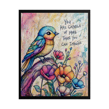 Load image into Gallery viewer, Inspirational Bird Art Poster — "You Are Capable of More Than You Can Imagine"

