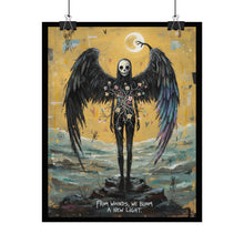 Load image into Gallery viewer, Angel of Renewal Poster — "From Wounds, We Bloom a New Light" Rolled Art Print
