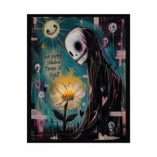 Load image into Gallery viewer, Rolled Poster — Gothic Cute Skull Art Print “For Every Shadow There Is Light”
