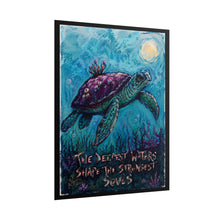Load image into Gallery viewer, "The Deepest Waters Shape The Strongest Souls" Sea Turtle Wall Art | Inspirational Ocean Print
