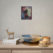 Load image into Gallery viewer, Rolled Poster — Cute Black Cat Holding Heart “I Fall In Love With You A Little More Every Day” Romantic Wall Art
