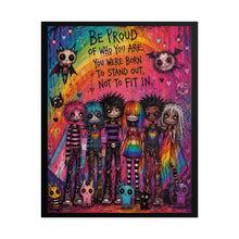 Load image into Gallery viewer, Pastel Goth Pride Art Print - "Be Proud Of Who You Are" Colorful Emo Friends Poster
