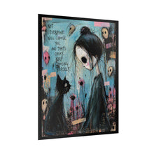 Load image into Gallery viewer, Rolled Poster — Goth Whimsical Art Print: "Not Everyone Will Choose You" Inspirational Cat Illustration
