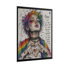 Load image into Gallery viewer, "Refusing To Be Ashamed" Pride Wall Art | Heart Hands Sketch Poster
