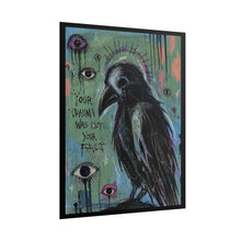 Load image into Gallery viewer, Rolled Poster — Gothic Crow Art Print with 'Your Trauma Was Not Your Fault' Typography
