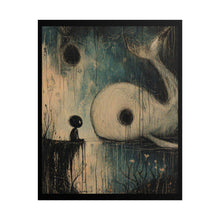 Load image into Gallery viewer, Whimsical Whale Art Poster – Moody Fantasy Rolled Wall Print

