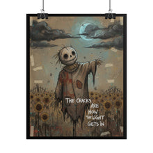 Load image into Gallery viewer, Scarecrow Moon Poster — "The Cracks Are How the Light Gets In" Rolled Art Print
