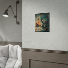 Load image into Gallery viewer, Rolled Poster — Moody Teddy Bear Art Print with 'Some Nights Not Even Shadows Stay' — Dark Nursery Wall Decor
