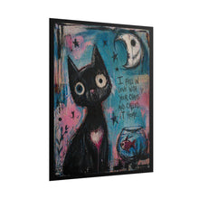 Load image into Gallery viewer, Cat Art Poster — "I Fell in Love With Your Chaos" Whimsical Moonlit Print
