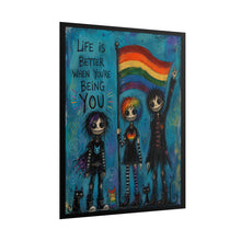 Load image into Gallery viewer, Spooky Cute Alternative Style Trio Wall Decor - Rainbow Hair Gothic Character Canvas Art

