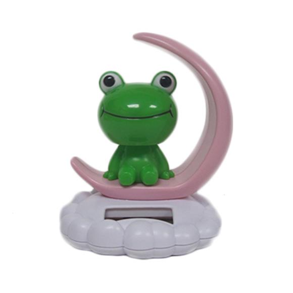 FROG ON A MOON SOLAR BOBBLE HEAD