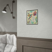 Load image into Gallery viewer, Rolled Poster — Hummingbird "Be Kind" Inspirational Wall Art
