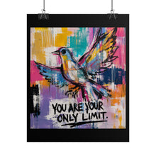 Load image into Gallery viewer, You Are Your Only Limit Rolled Poster — Colorful Abstract Bird Motivation Wall Art
