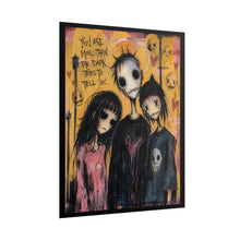 Load image into Gallery viewer, Gothic Skeleton Trio Art Print – "You Are More Than The Dark Tries To Tell You" Affirmation Wall Decor
