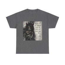 Load image into Gallery viewer, Gothic Catgirl Tee — “Even in the Darkest Night the Stars Will Always Shine”
