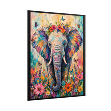 Load image into Gallery viewer, Vibrant Elephant Flower Crown Poster - Boho Colorful Animal Wall Decor
