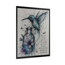Load image into Gallery viewer, Hummingbird &amp; Jar Rolled Poster — Inspirational Quote Art Print
