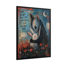 Load image into Gallery viewer, Rolled Poster — "Love Doesn't Ask For Conditions" Cute Fox &amp; Bunny Art Print

