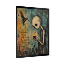 Load image into Gallery viewer, Rolled Poster — 'Even the Smallest Light' Surreal Art Print (Dark Whimsical Decor)
