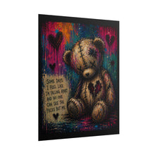 Load image into Gallery viewer, Falling Apart Quietly – Emotional Teddy Bear Canvas
