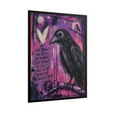 Load image into Gallery viewer, Crow Raven Poster – 'Love doesn't ask you to be anything...' Gothic Art Print (Rolled Poster)
