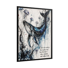 Load image into Gallery viewer, Whale &amp; Jellyfish Art Poster - 'I fell in love with you the way the ocean loves the moon' Rolled Art Print
