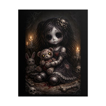 Load image into Gallery viewer, Creepy Gothic Doll Poster — Dark Horror Art Rolled Print
