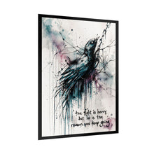 Load image into Gallery viewer, Motivational Raven Art Poster — "The Fight Is Heavy, But So Is The Reason You Keep Going"
