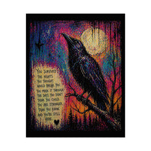Load image into Gallery viewer, Raven Moon Inspirational Poster – "You Survived the Nights" Rolled Art Print
