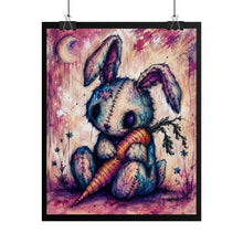 Load image into Gallery viewer, Creepy Cute Voodoo Bunny Poster – Gothic Patchwork Rabbit Wall Art
