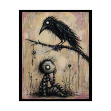 Load image into Gallery viewer, Rolled Poster — Goth Crow &amp; Lonely Child Art Print
