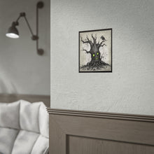 Load image into Gallery viewer, Haunted Tree Poster — Spooky Green-Eyed Tree Art Print
