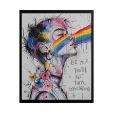 Load image into Gallery viewer, "Not Their Expectations" Pride Art | Fine Line Sketch Rainbow Beam Poster
