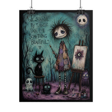Load image into Gallery viewer, We Survive by Turning Pain Into Something Beautiful Rolled Poster — Gothic Emotional Fantasy Wall Art

