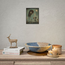 Load image into Gallery viewer, Rolled Poster — Whimsical Night Bird &amp; Heart Artwork Print
