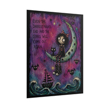 Load image into Gallery viewer, “Even the Darkest Nights” Gothic Moon Girl Art Print

