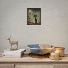 Load image into Gallery viewer, Cat Moon Poster — Whimsical Nighttime Art Print (Rolled Poster)
